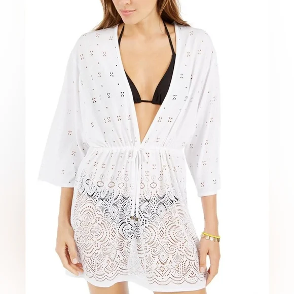 Dottie White Eyelet Swim Cover-Up - Picture 1 of 4